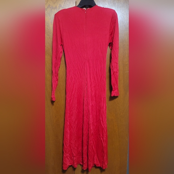 Elegant Red Long Sleeve Dress By Farmrio - Picture 6 of 6